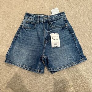 Zara Mom Fit Denim Shorts